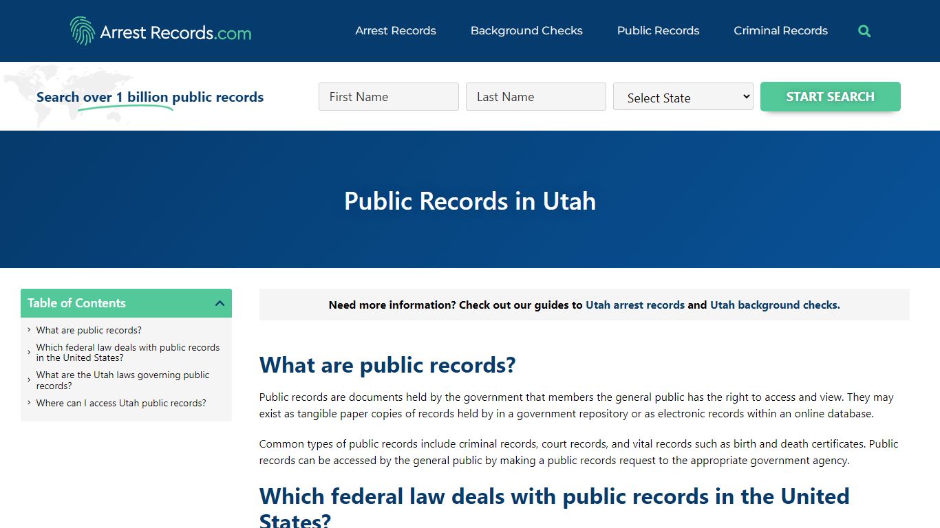 Utah Public Records - Arrest Records.com
